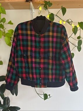 🌈 Fabulous multi-coloured 90s Vintage Bomber